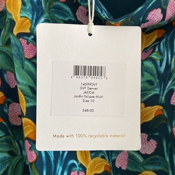 Diane Von Furstenberg Denver Tropical Floral Silky Midi Asymmetrical Hem Skirt - Picture 16 of 16